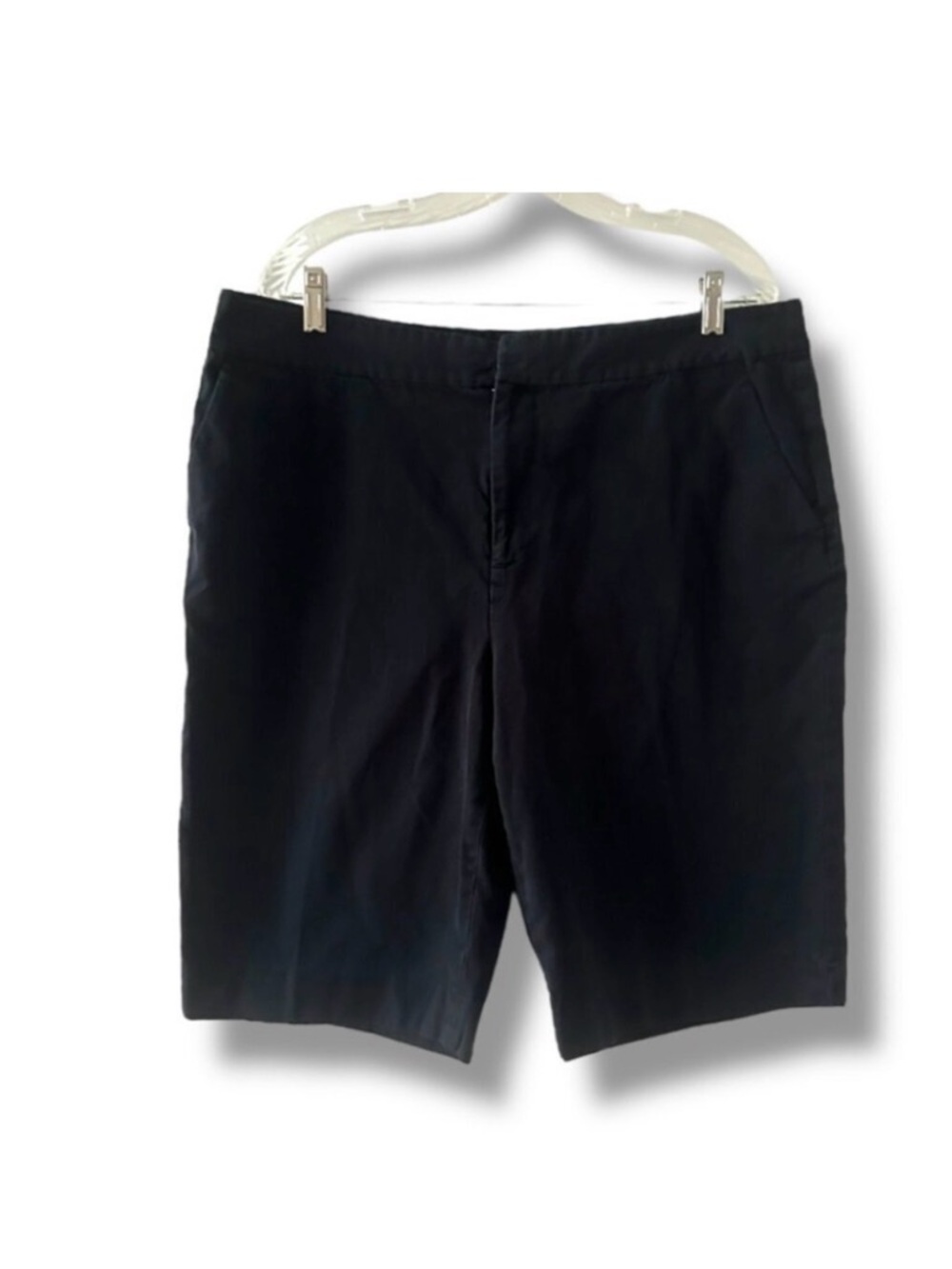 Lauren Ralph Lauren Black Flat Front Bermuda Shorts Womens Plus Size 16 Preppy